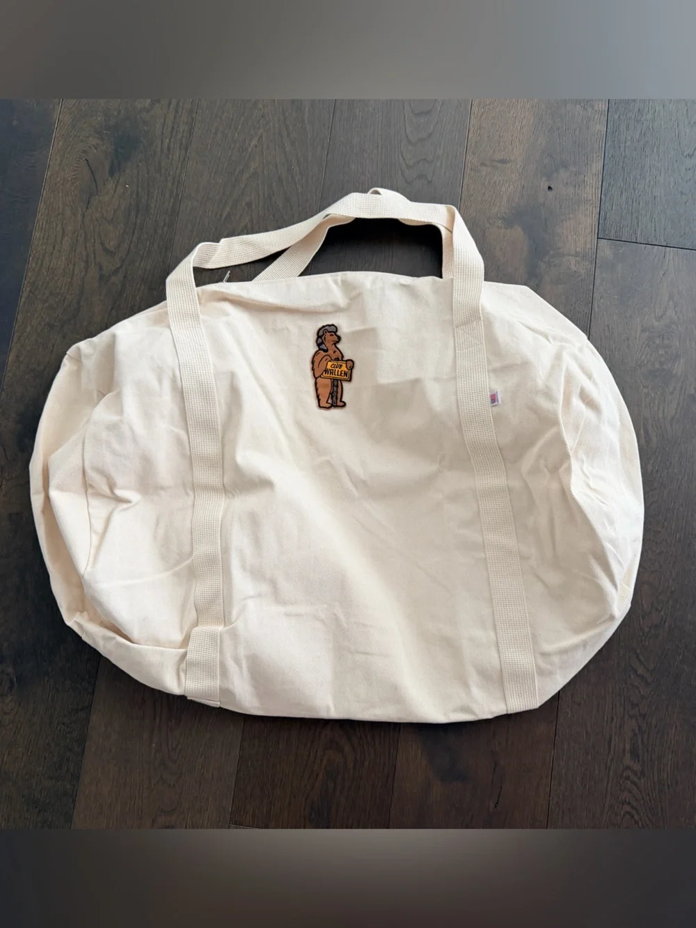 Club Wallen Canvas Duffel Bag with Bear Patch